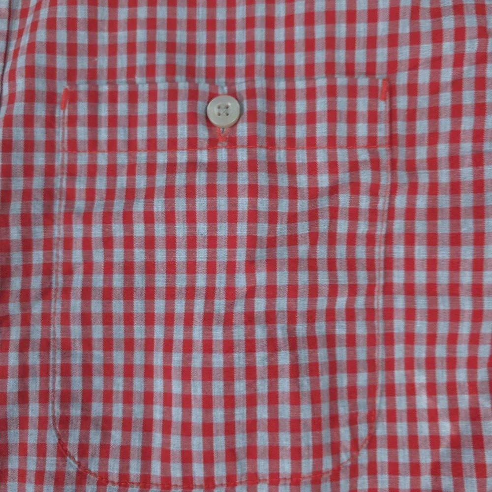 The North Face Shirt Mens Medium Red Check Long Sleeve Button Up Cotton Casual